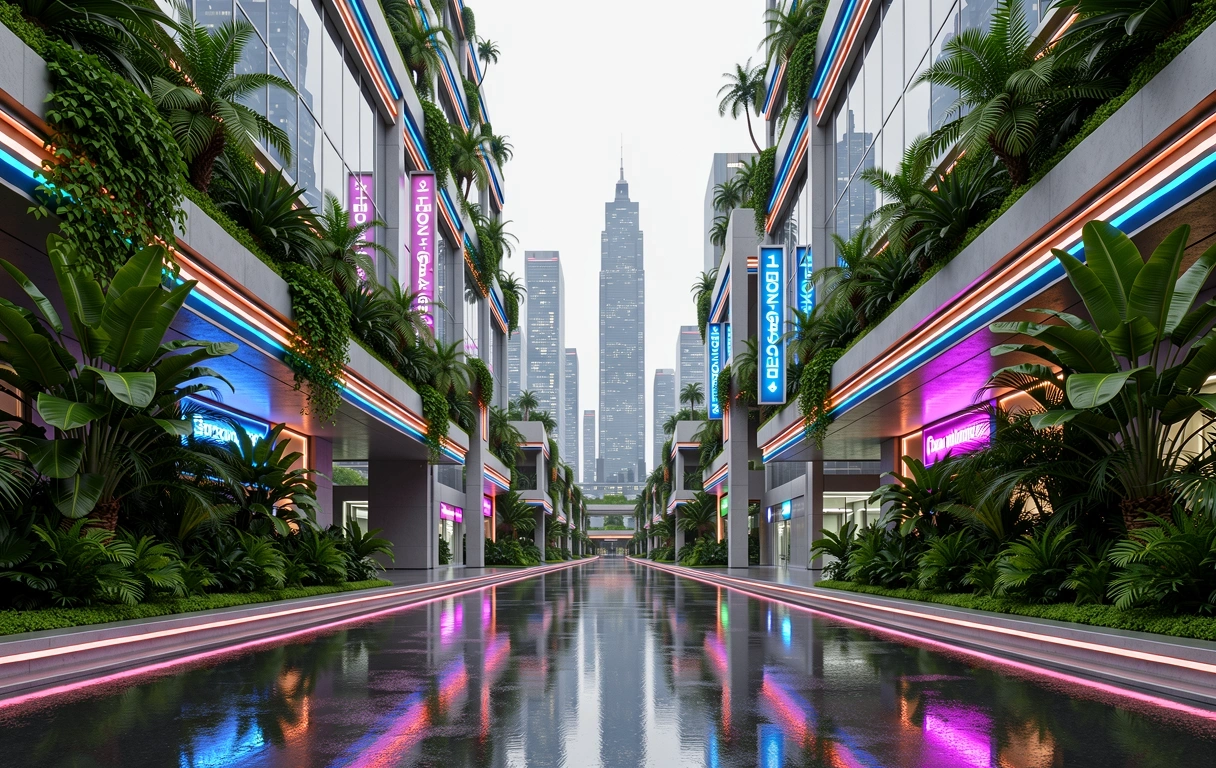 Cinematic environmental render of Neo-Yogyakarta